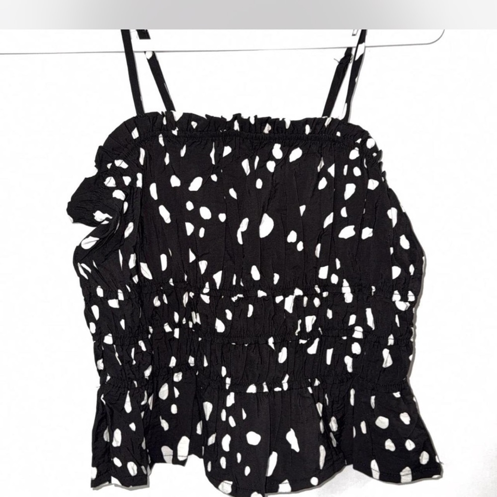 Black and White polka dot cami tank top Women's small